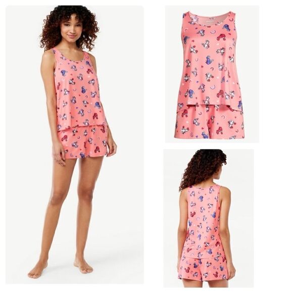 2 Piece Rollerskate Tank and Shorts Pajama Set 2X - Picture 1 of 9